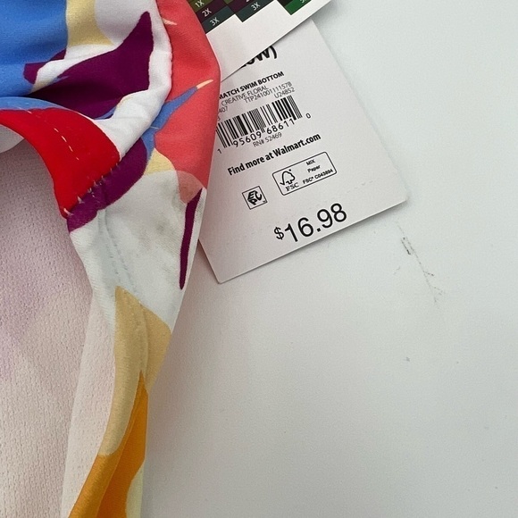 Time and Tru Women's Floral High Waist Twist Swim Bottoms Size 3X - Picture 8 of 13